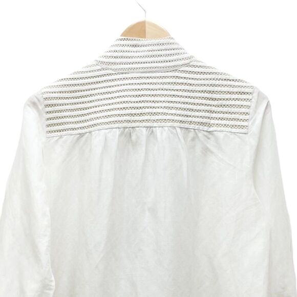 Soft Surroundings Lillith Tunic White Cream Button Front Lace Size Small Cottage - Picture 5 of 10